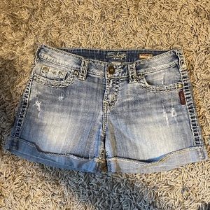 Silver Jean Shorts